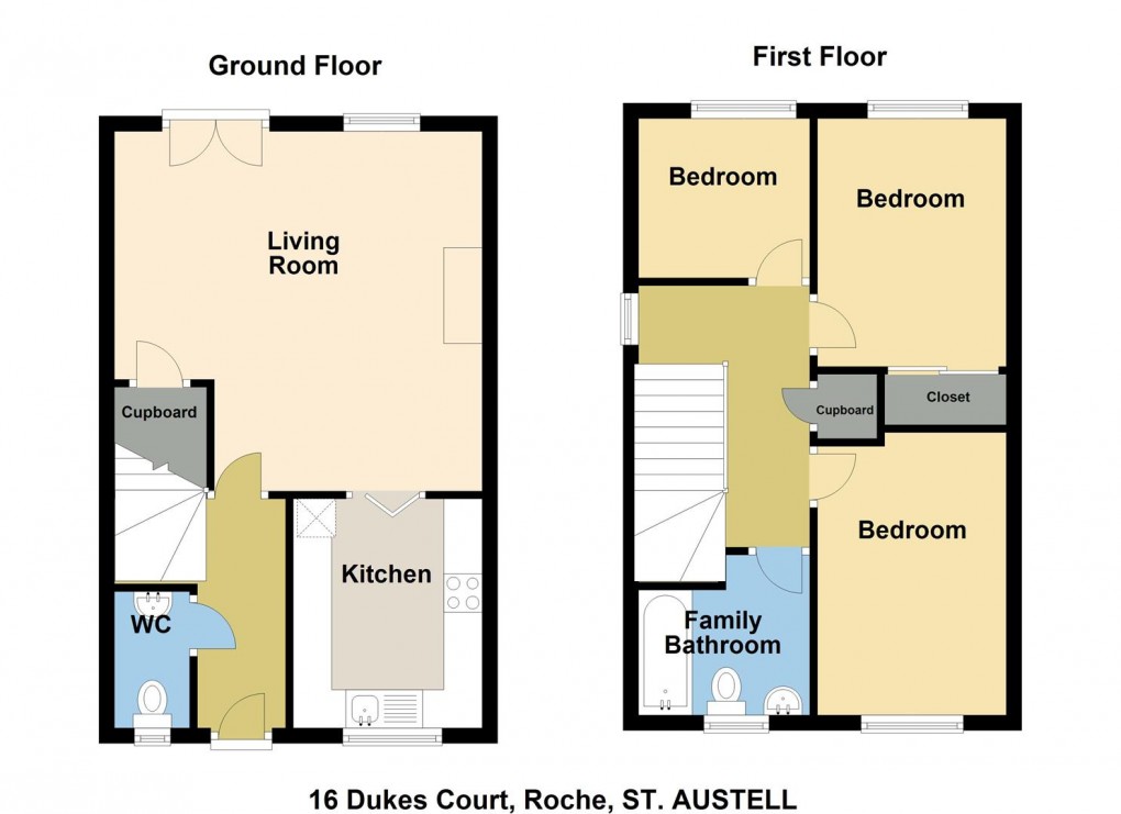 Floorplan for Dukes Court, Roche, St. Austell