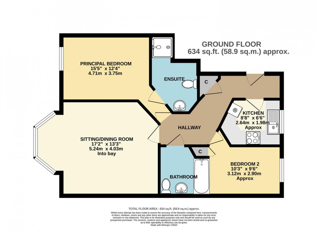 Floorplan for Long Meadow Views, Hill Hay Close, Fowey