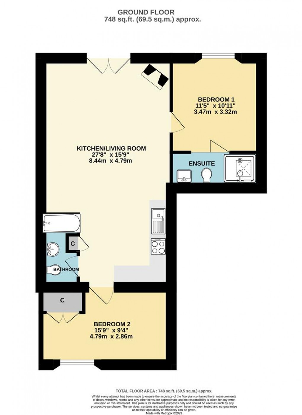 Floorplan for Stable Cottage, Lostwithiel