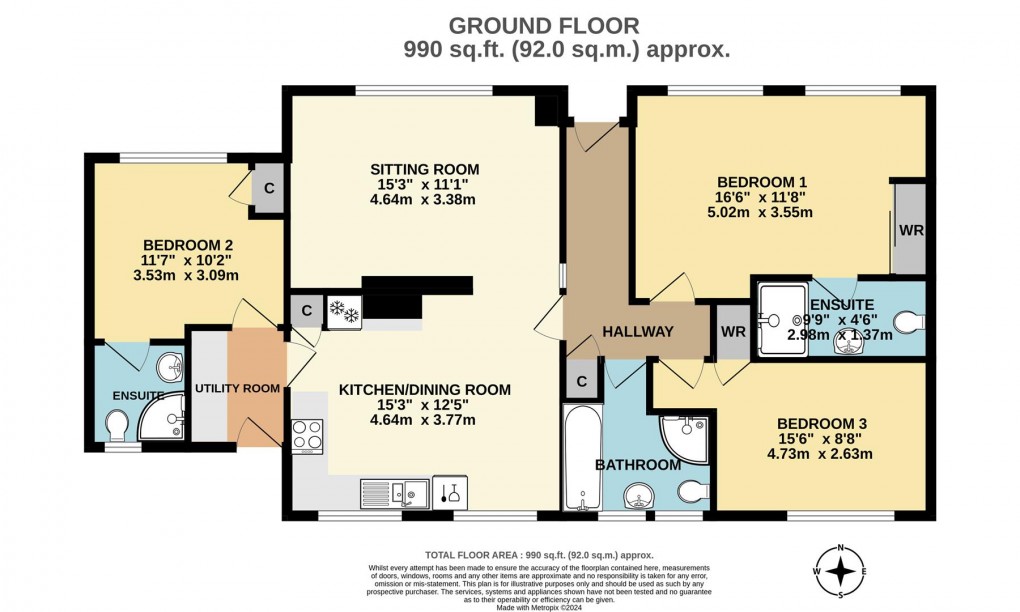 Floorplan for 6 Vicarage Meadow, Fowey