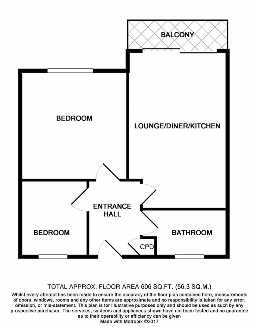 Floorplan for Lynwood Gardens, Alexandra Road, St Austell