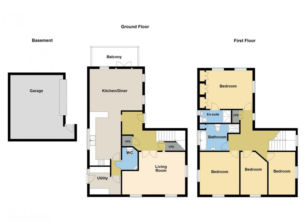 Floorplan for Bridges, Luxulyan, Bodmin