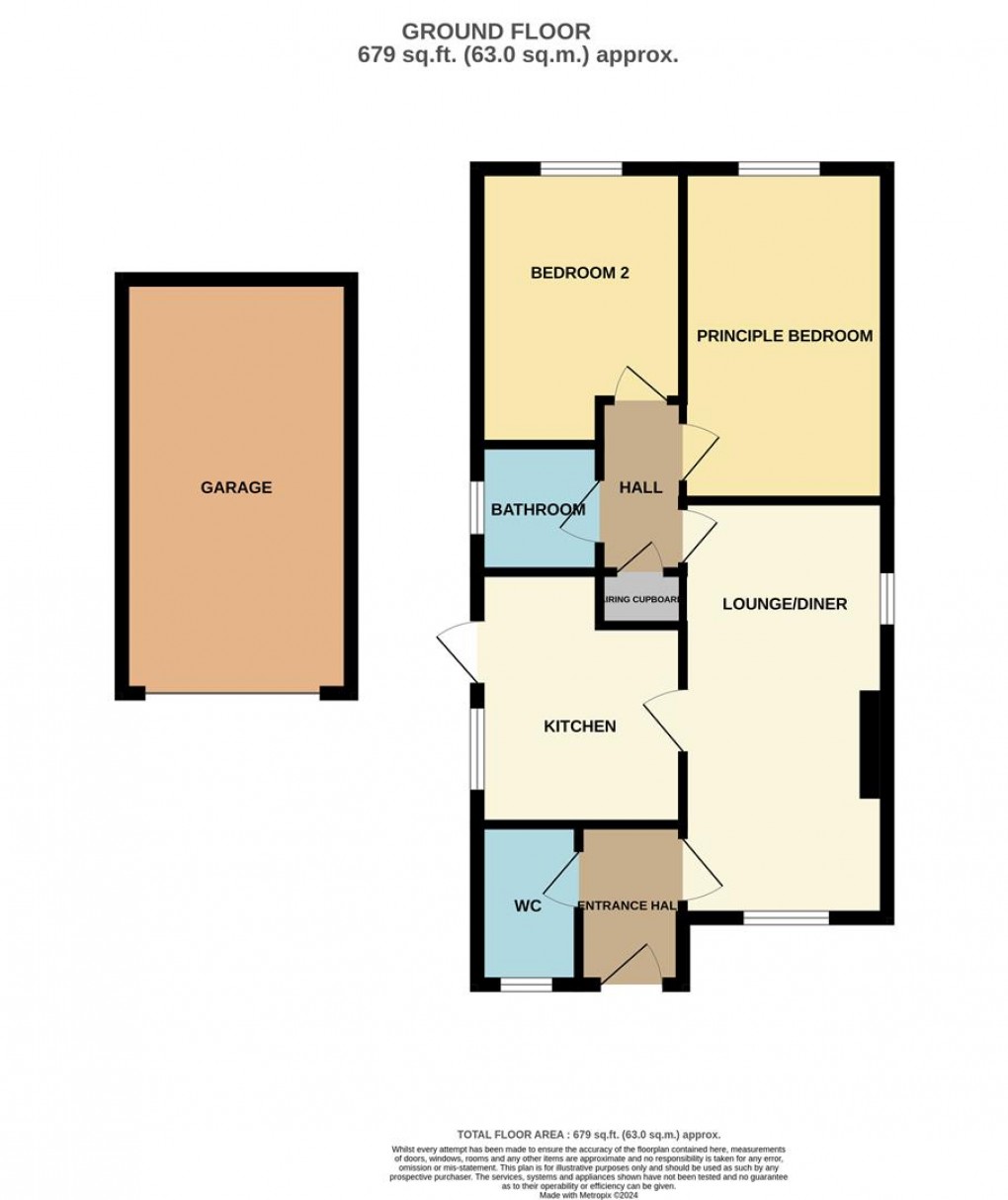 Floorplan for Kent Avenue, Carlyon Bay, St. Austell