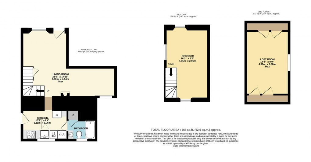 Floorplan for Bodinnick, Fowey