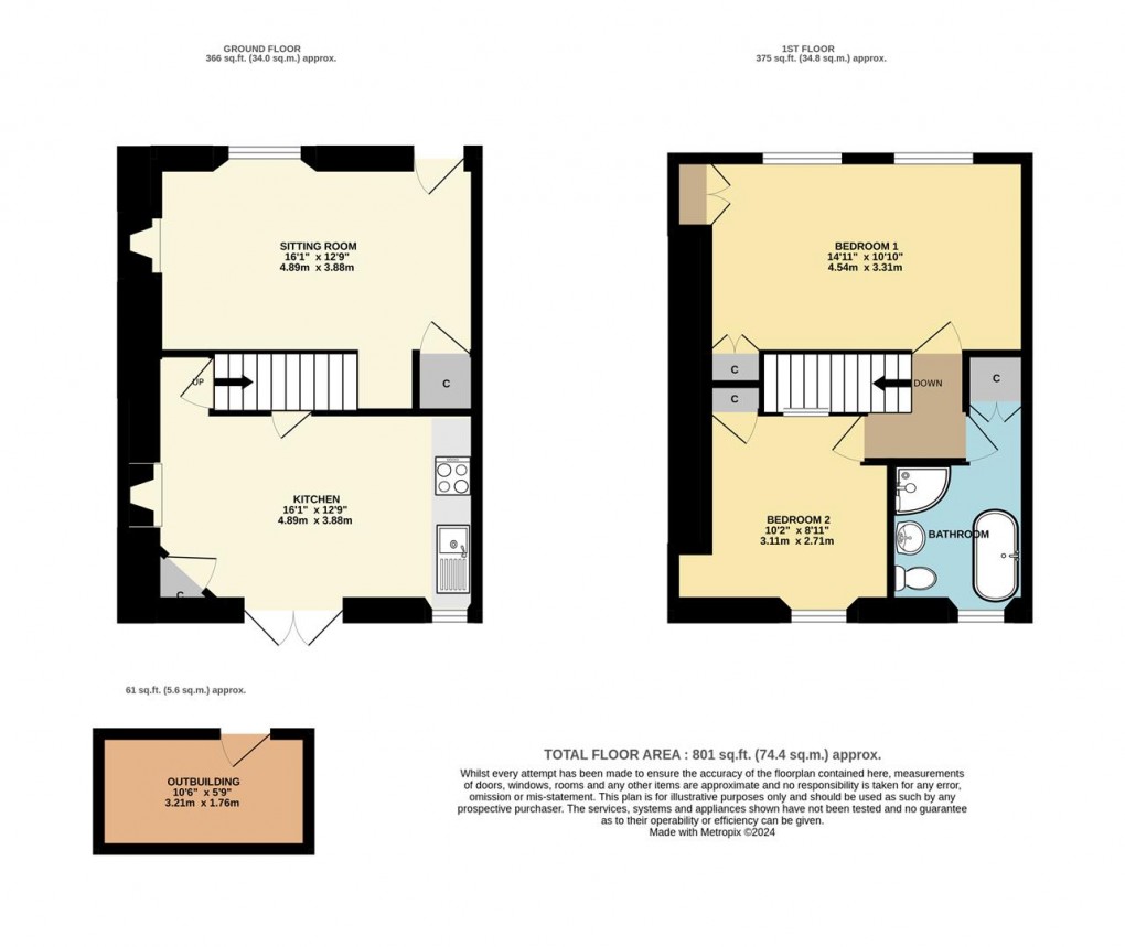 Floorplan for Fore Street, Polruan, Fowey