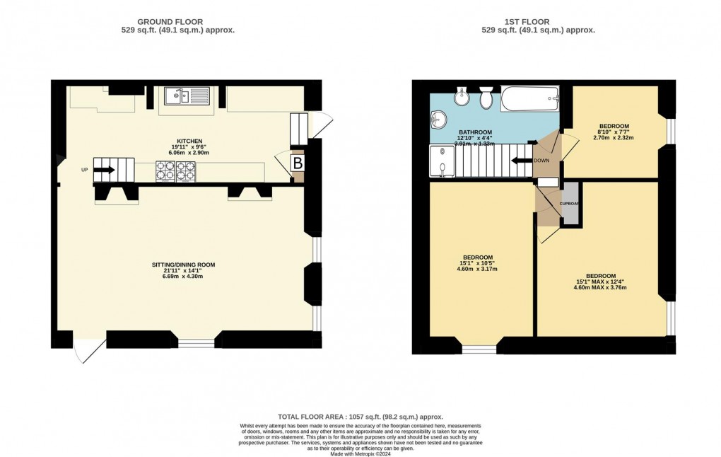 Floorplan for 24 Lostwithiel Street, Fowey