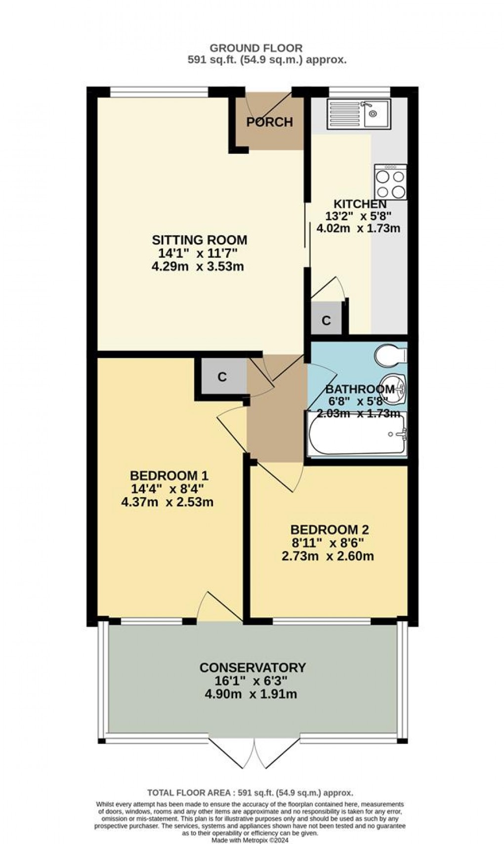 Floorplan for Rawlings Lane, Fowey