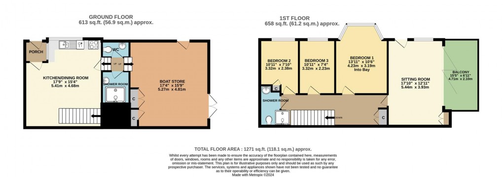 Floorplan for Fore Street, Fowey