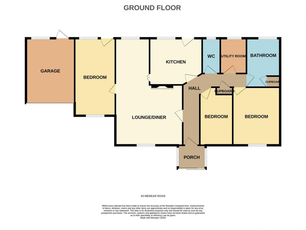 Floorplan for 43 Menear Road St Austell Cornwall