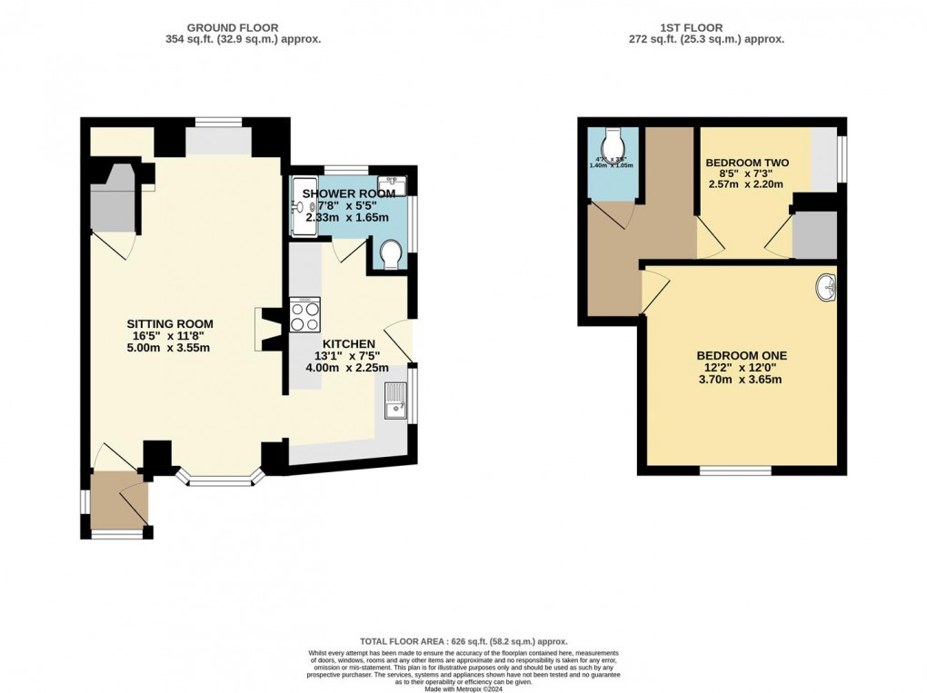 Floorplan for Bodinnick, Fowey