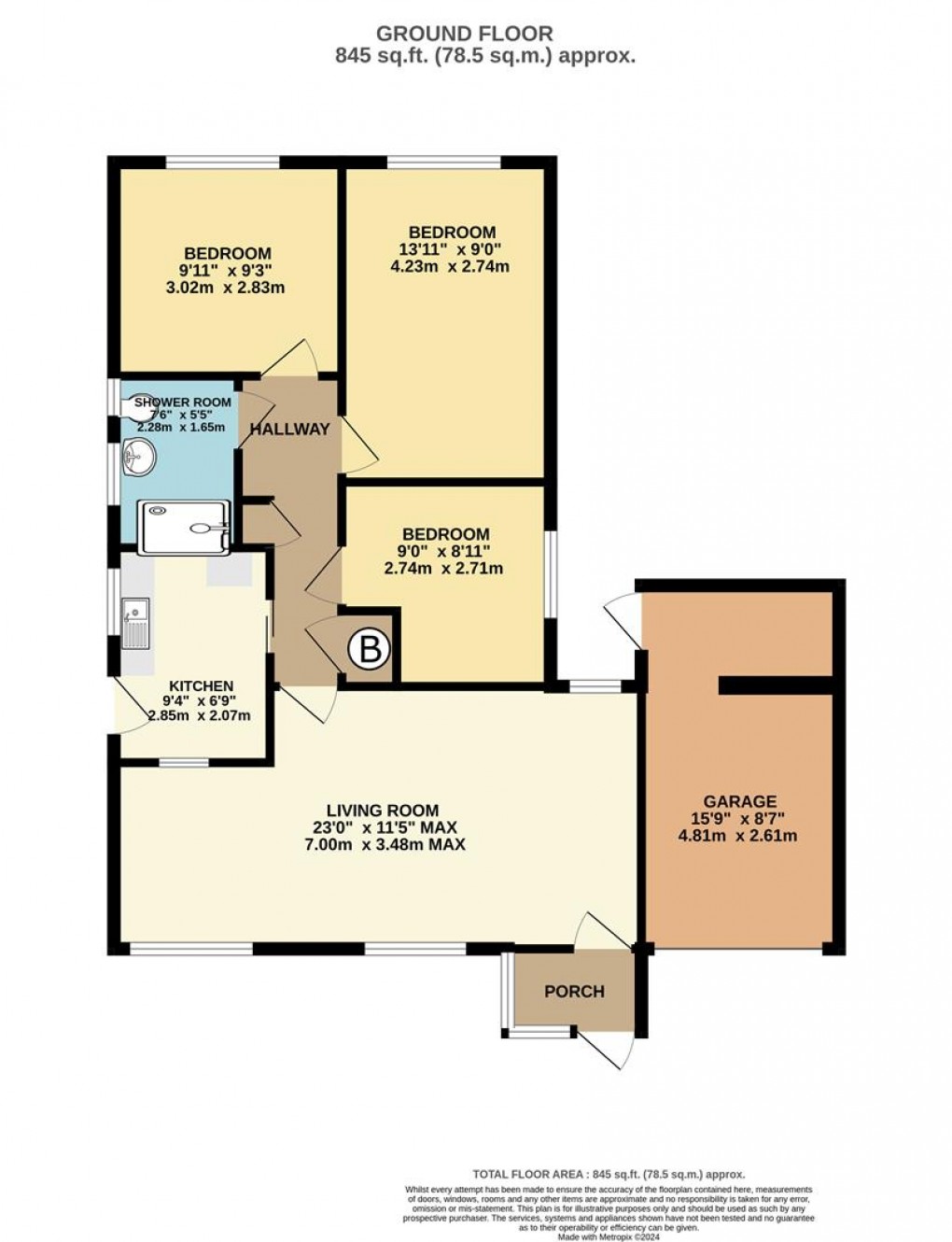 Floorplan for Penstrasse Place, Tywardreath