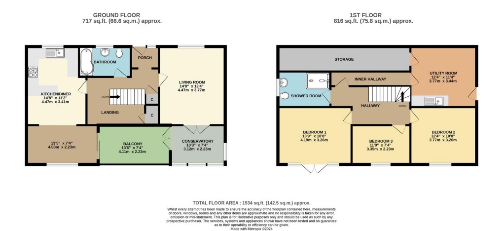 Floorplan for Green Lane, Fowey