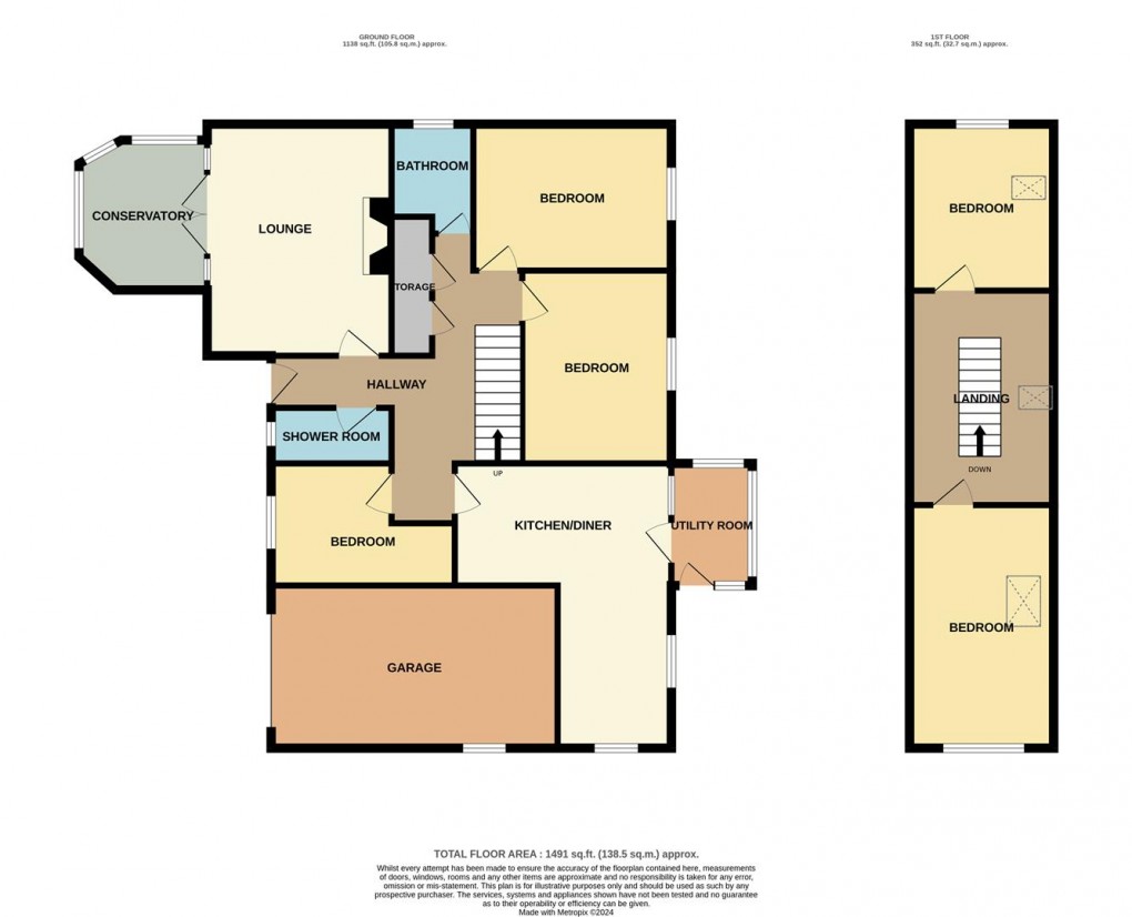 Floorplan for Springfield Close, Polgooth, St. Austell