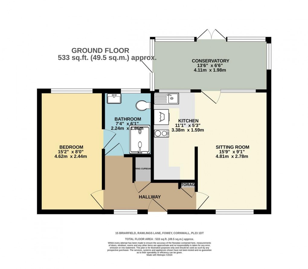 Floorplan for Rawlings Lane, Fowey