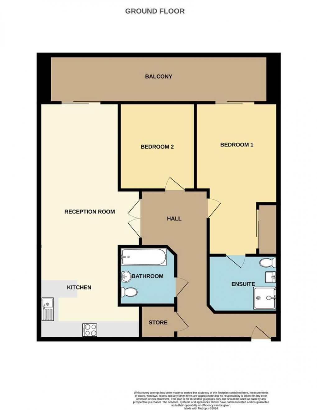 Floorplan for Sea Road, Carlyon Bay, St. Austell