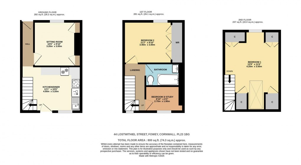 Floorplan for Lostwithiel Street, Fowey