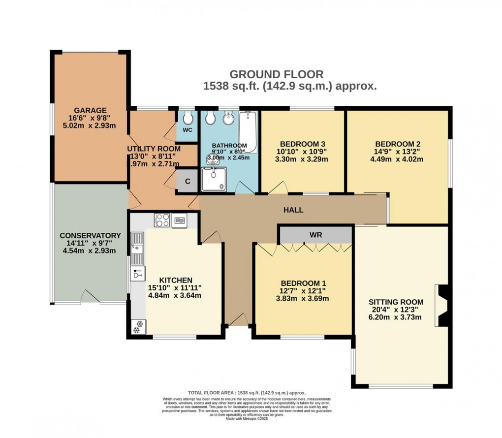 Floorplan for Saffron Close, Fowey