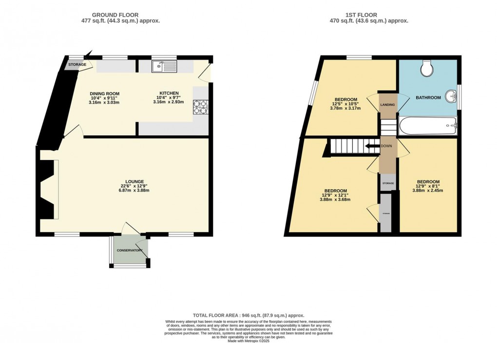 Floorplan for School Hill, Lanjeth, St Austell, Cornwall